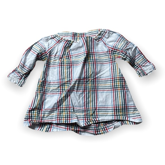 Hanna Andersson Baby 3-6 Months Plaid Long Sleeve Blouse White Red Yellow Green - Picture 2 of 7